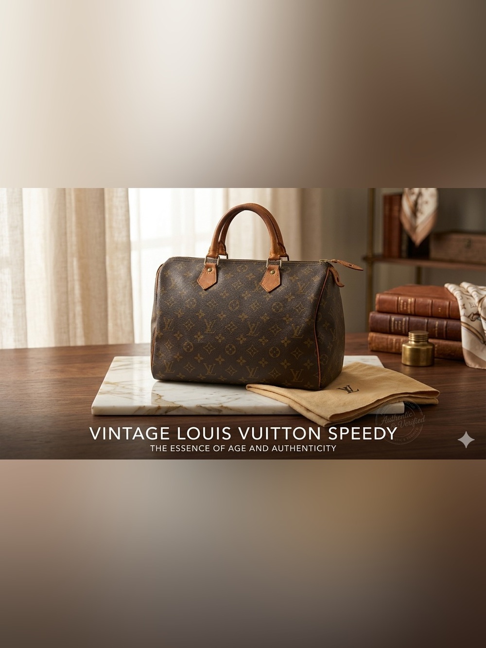 Authentic Louis Vuitton Vintage Monogram Speedy 30 Handbag + Dust Bag